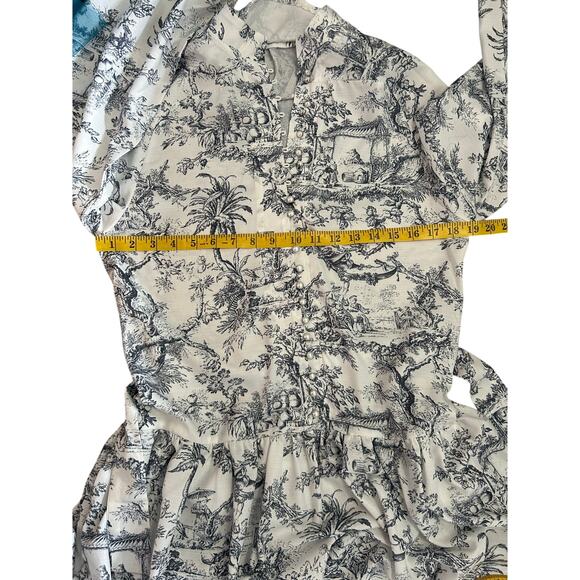 JUMPICk Women's Mini Mock Neck Long Puff Sleeve Button Down Floral  dress L - Picture 8 of 15